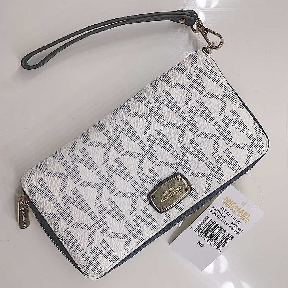 Michael Kors Phone Case/Wallet Navy/White - Style#: 35s7gtte3b